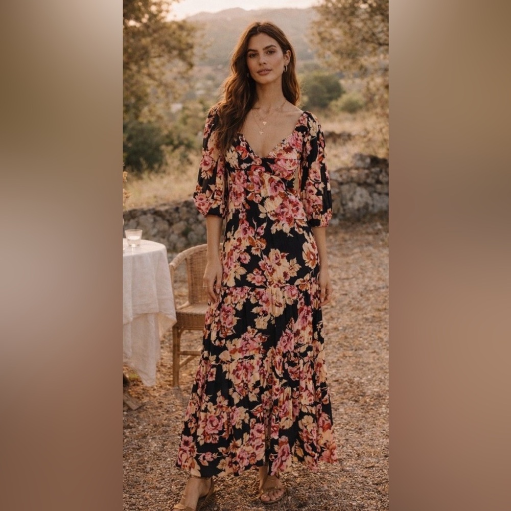 Anthropologie Blossom floral Maxi Dress